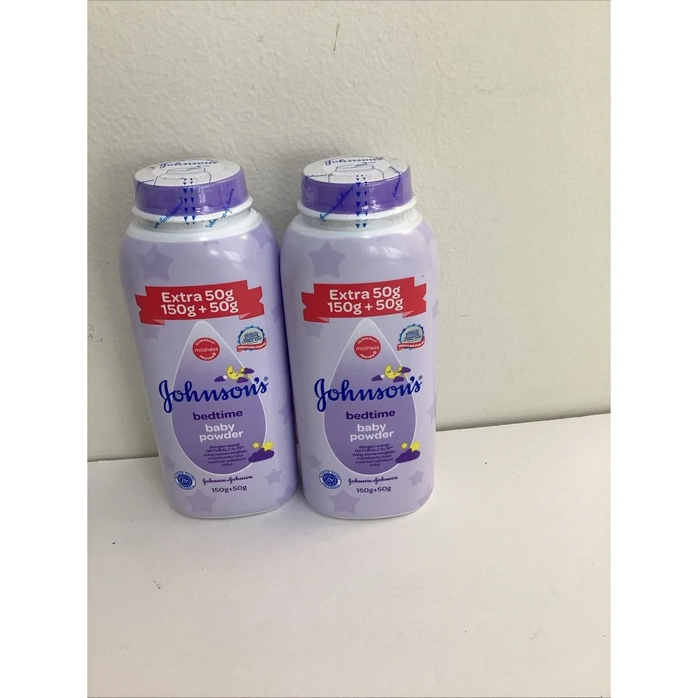 Lot Of 2 Johnson's Bedtime Baby Powder Natural Calm With Extra 50g, 150g + 50g
